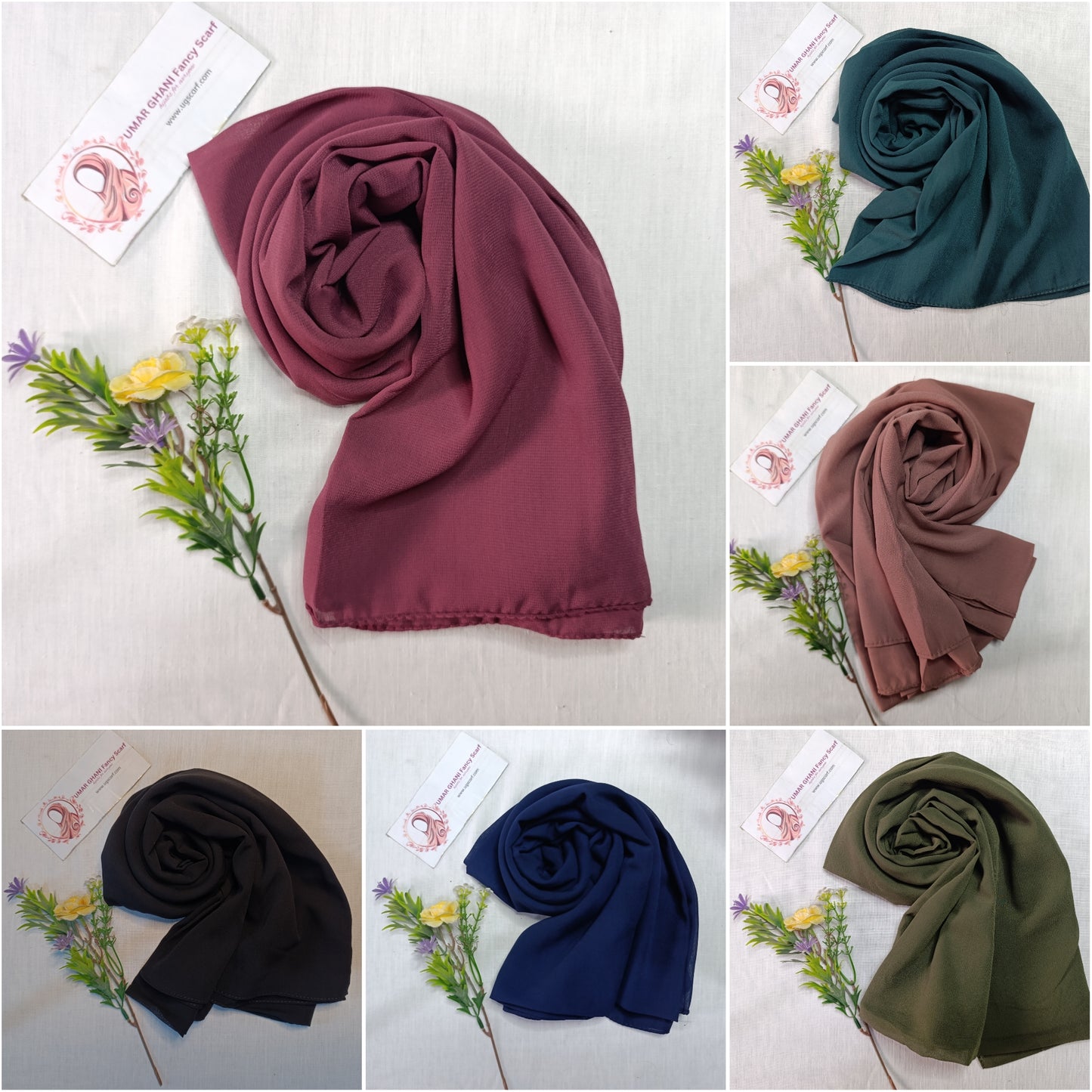 Imported Plain Chiffon Georgette Hijab Scarf