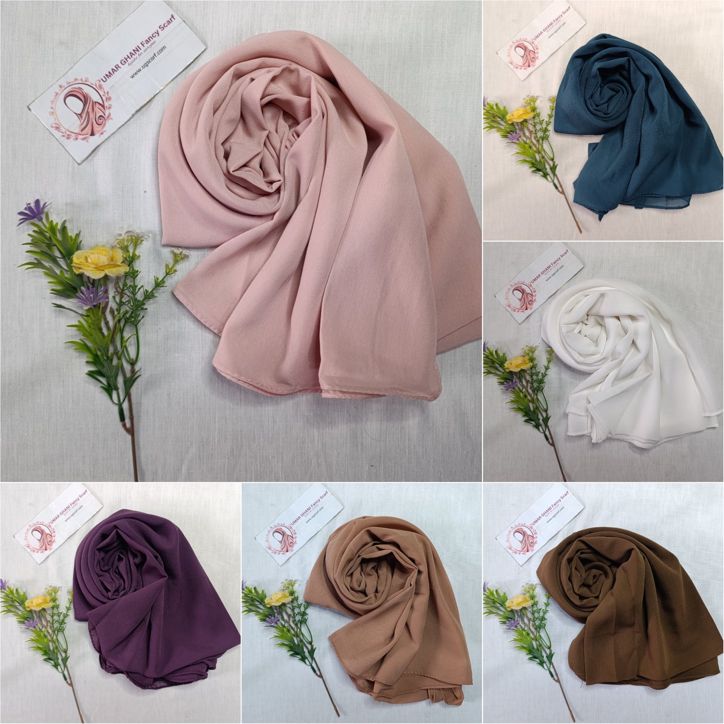 Imported Plain Chiffon Georgette Hijab Scarf