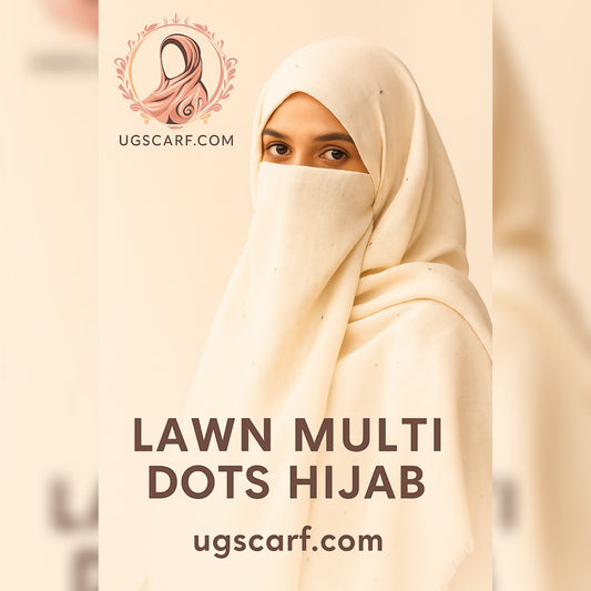 Imported Cashmere Lawn Multi Dots Hijab Scarf