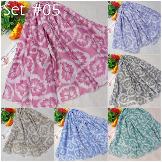 Imported Arbi Lawn Printed Shiny Hijab Scarf