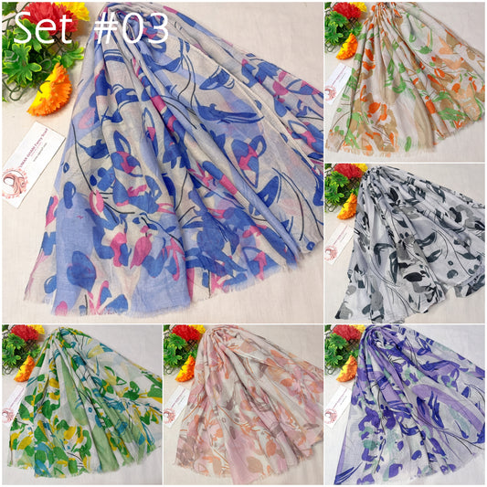 Imported Arbi Lawn Printed Shiny Hijab Scarf