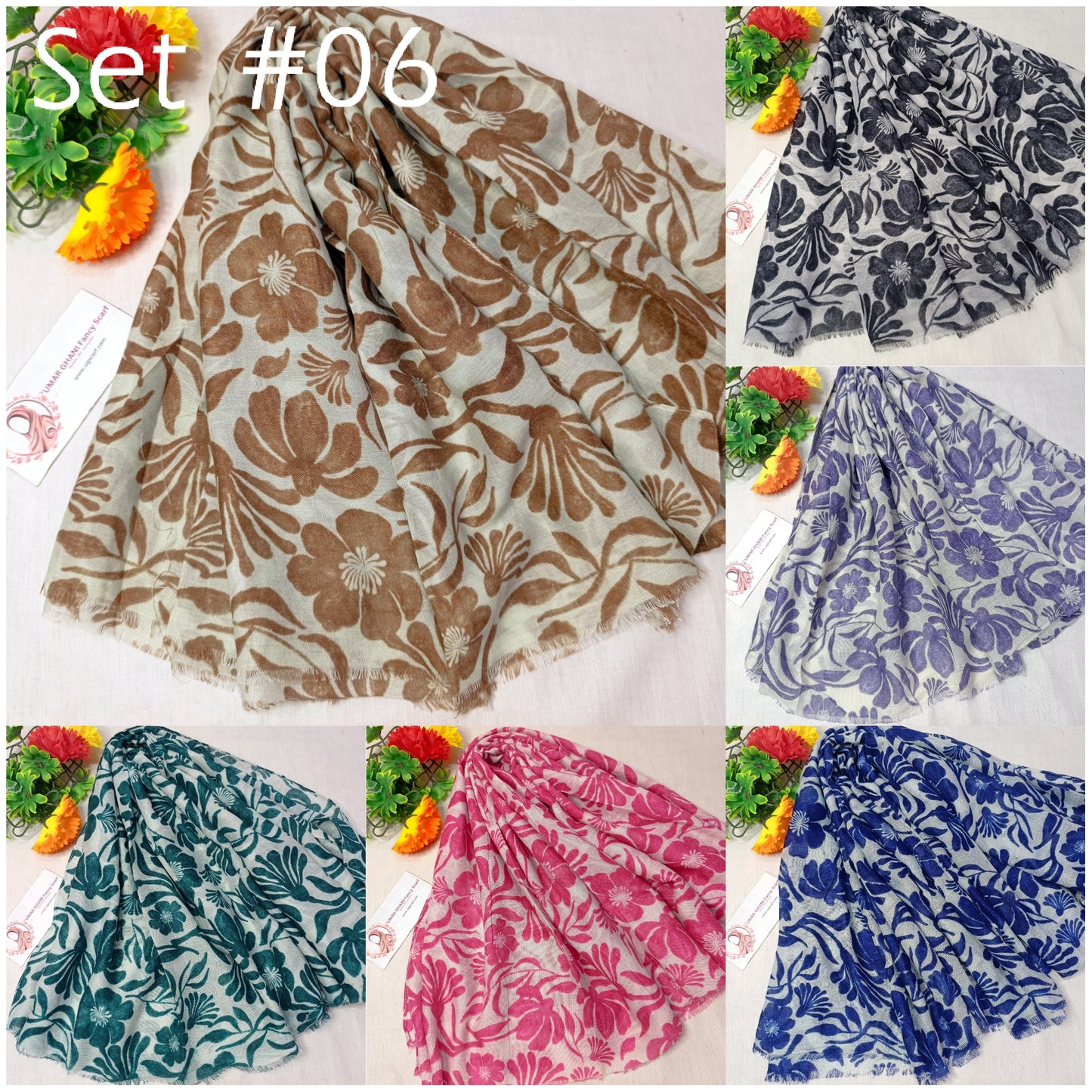Imported Arbi Lawn Printed Shiny Hijab Scarf