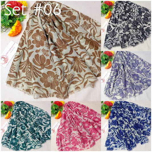 Imported Arbi Lawn Printed Shiny Hijab Scarf