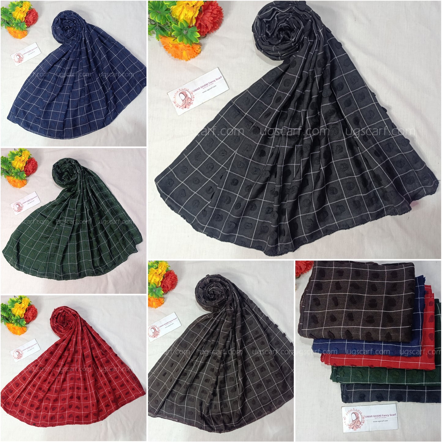 Trendy Check Bureshia Lawn Hijab Scarf