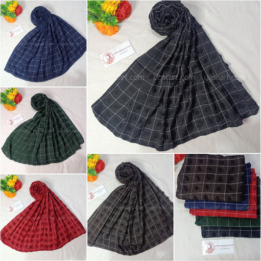 Trendy Check Bureshia Lawn Hijab Scarf