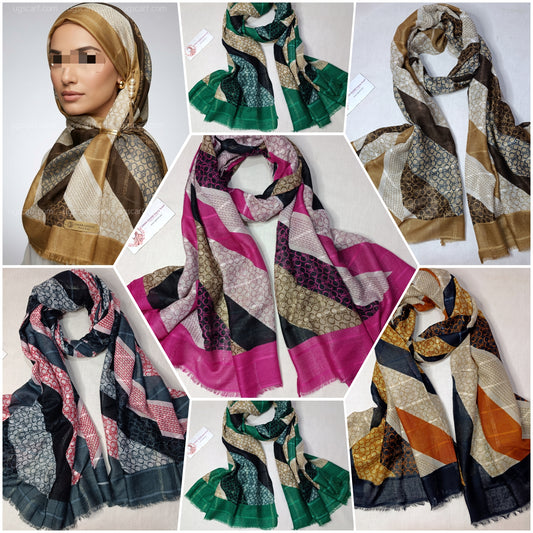 Imported Lawn Check Print Tarkashi Hijab Scarf