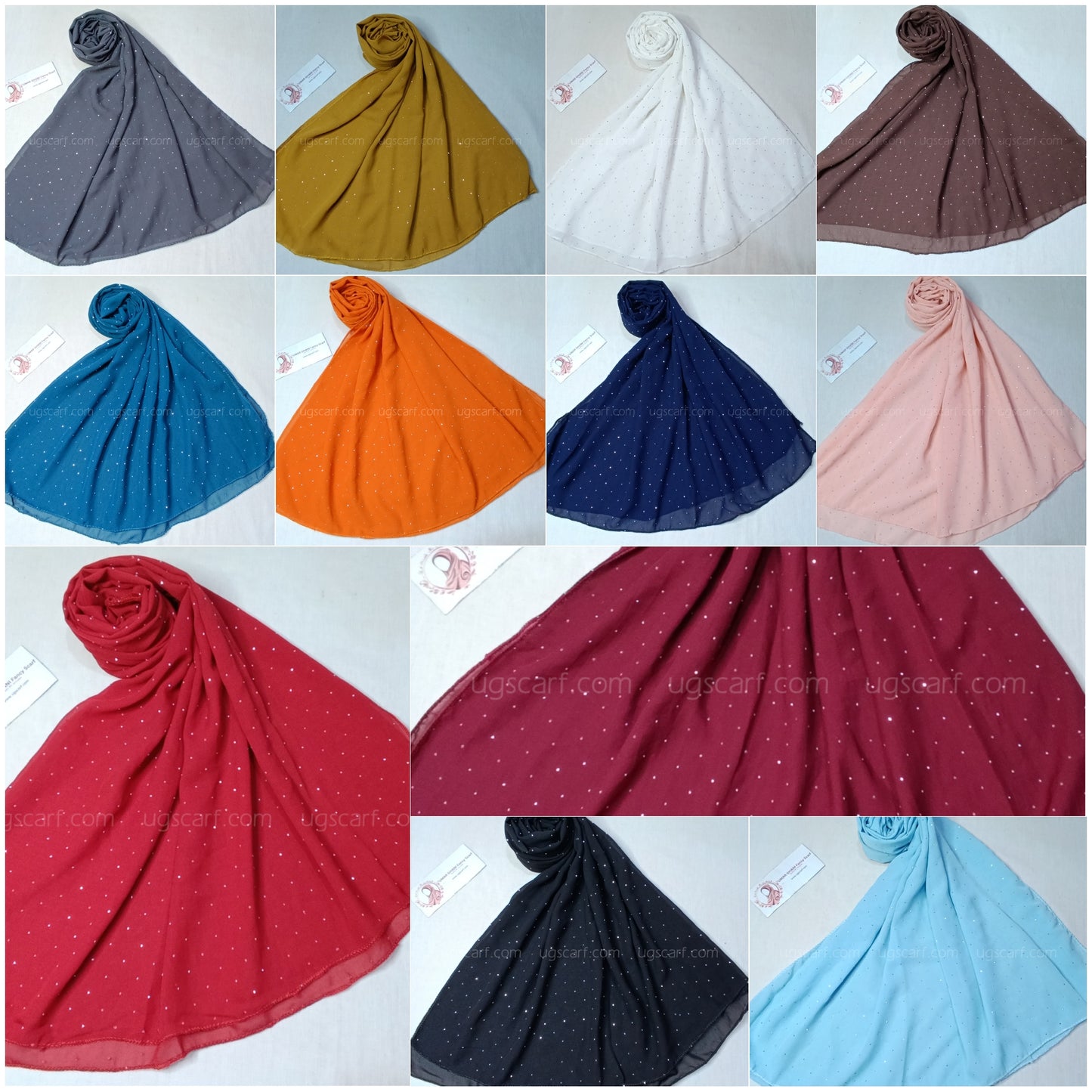 Chiffon Georgette Fancy Glow Dot Hijab Scarf