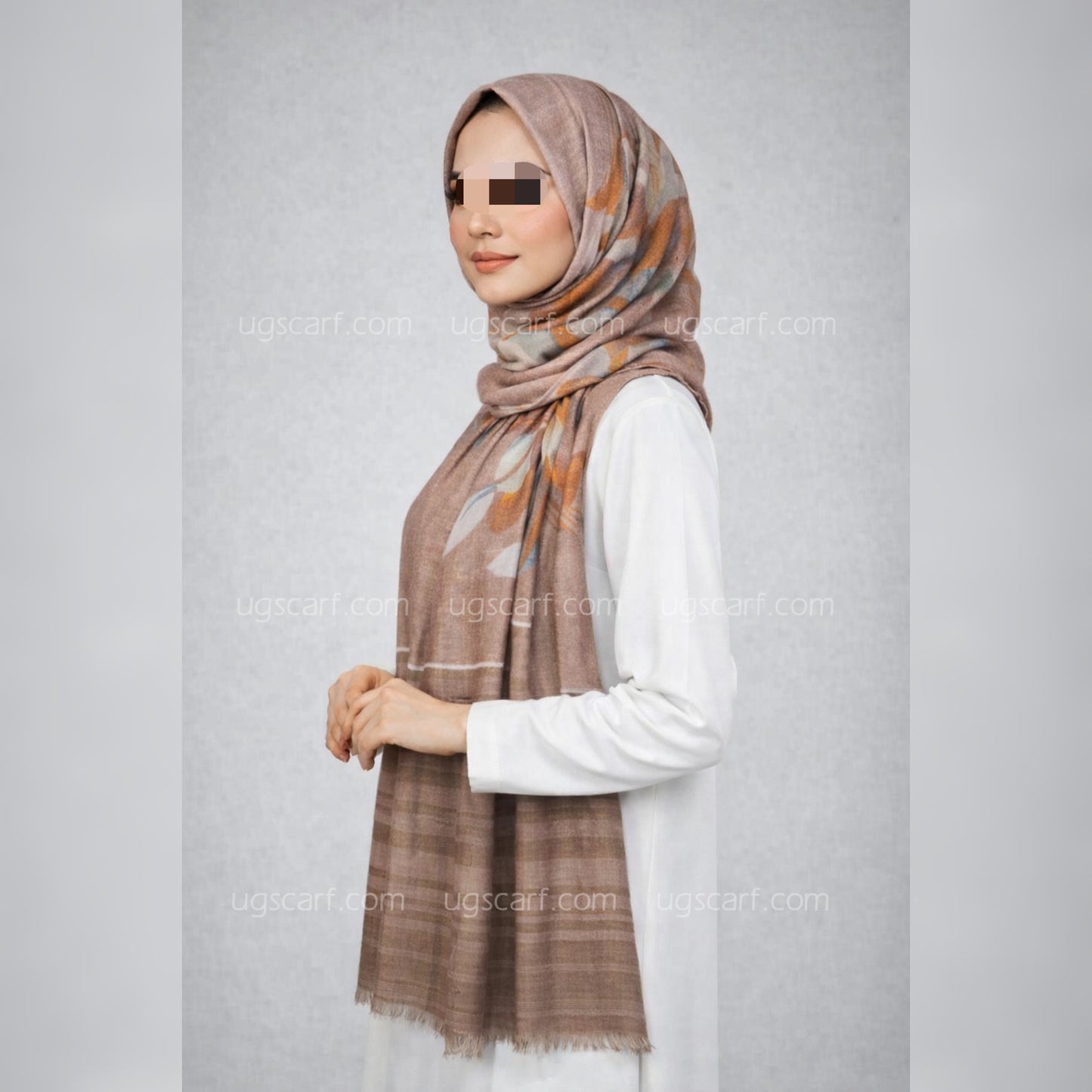 Imported Cashmere Slub Lawn Print Hijab Scarf