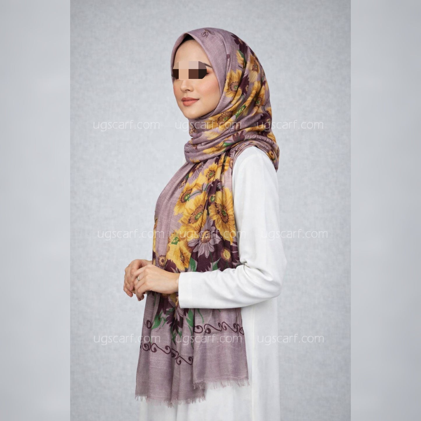 Imported Cashmere Slub Lawn Print Hijab Scarf