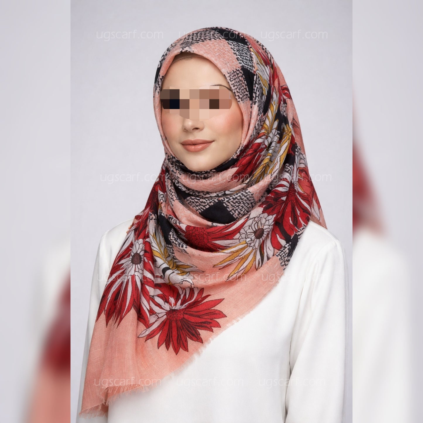 Imported Cashmere Slub Lawn Print Hijab Scarf