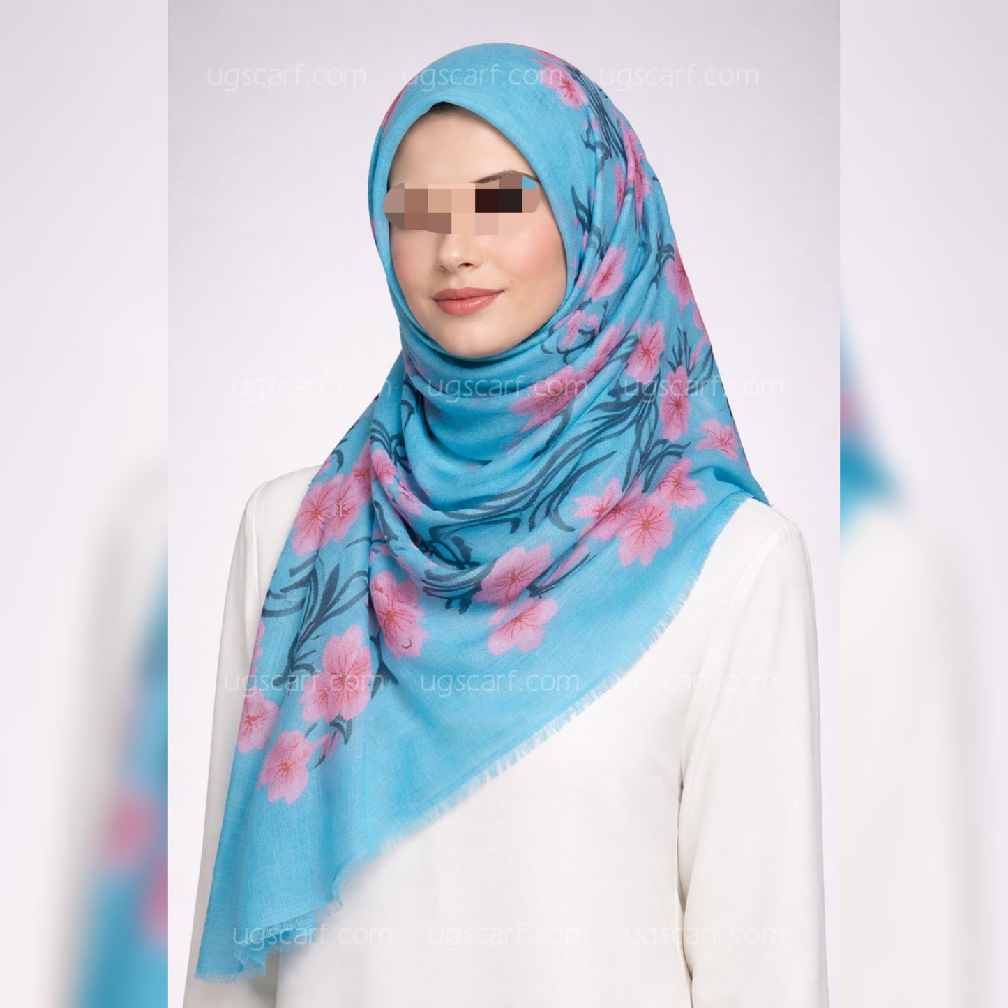 Imported Cashmere Slub Lawn Print Hijab Scarf