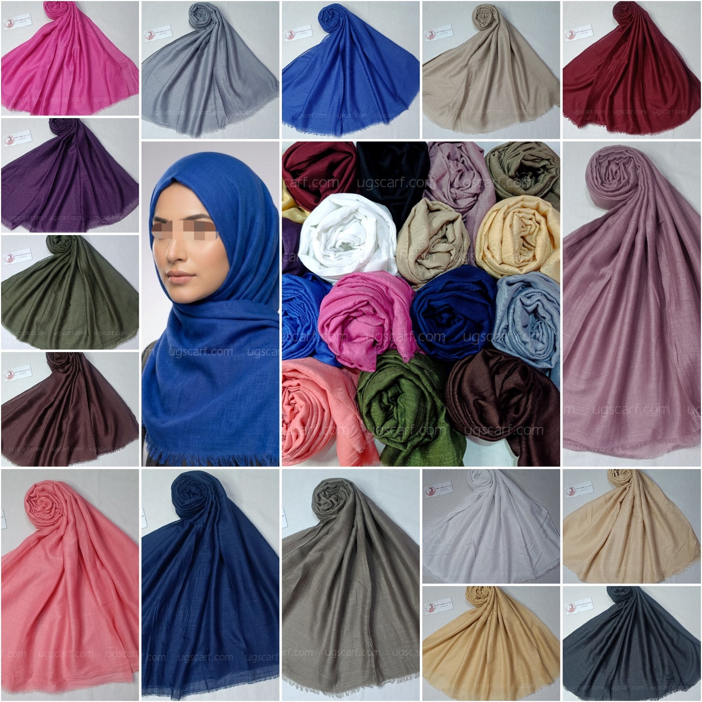 Imported Plain Cashmere Slub Lawn Bigger Size Hijab Scarf