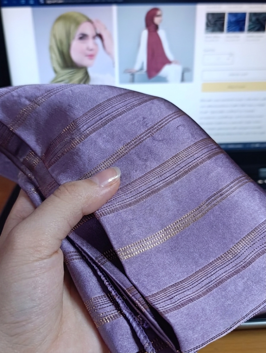 Premium Gold Striped Silk Scarf / Stole – Elegant Shiny Finish